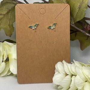 Gold and Crystal Dragonfly Earrings